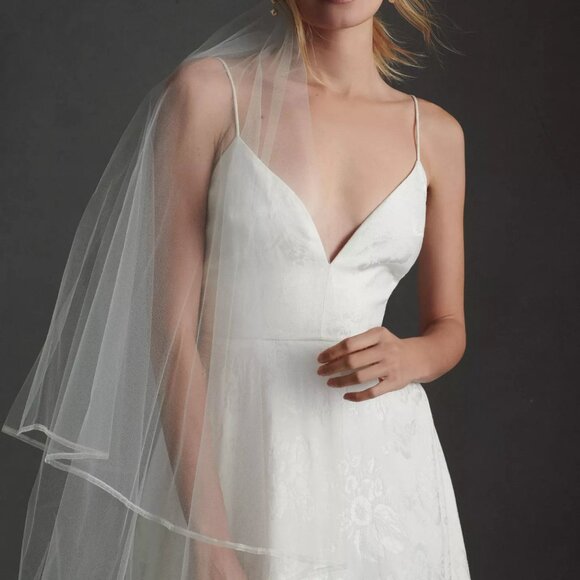 Anthropologie White Sheer Bridal Veil main image 4